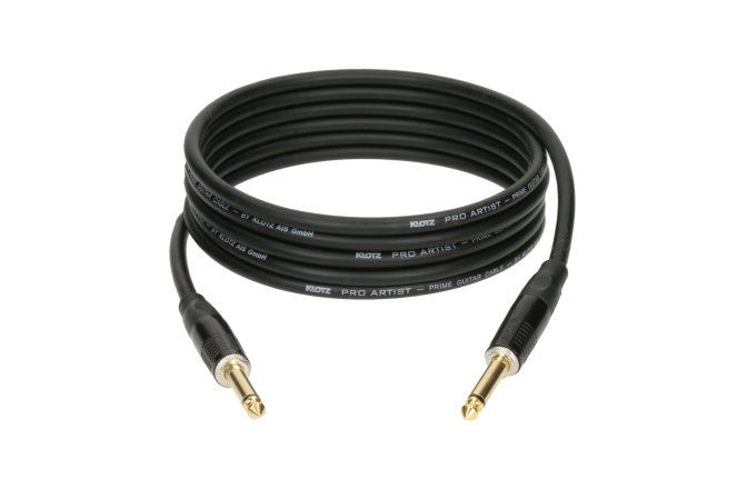 Cablu instrument profesional Klotz PRO ARTIST professional guitar cable with metal jack and gold-plated contacts - by KLOTZ - 9 m - straight - straight