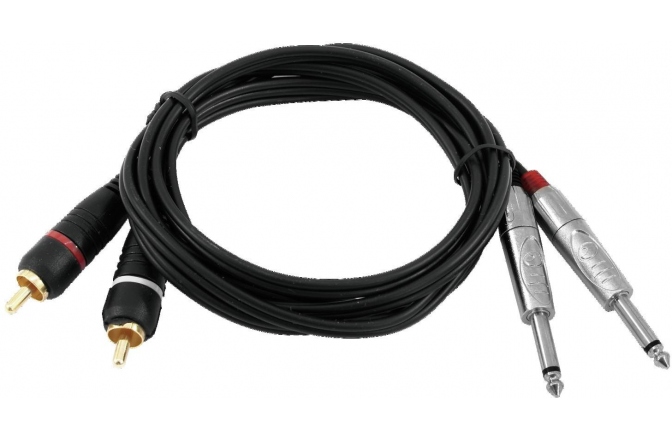 cablu interconectare Omnitronic Adaptercable 2xJack/2xRCA 6m bk