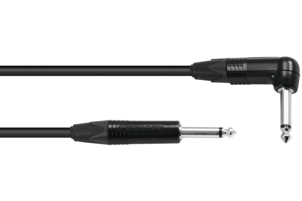 Jack 6.3 mono 1x 90° 6m bk Neutrik