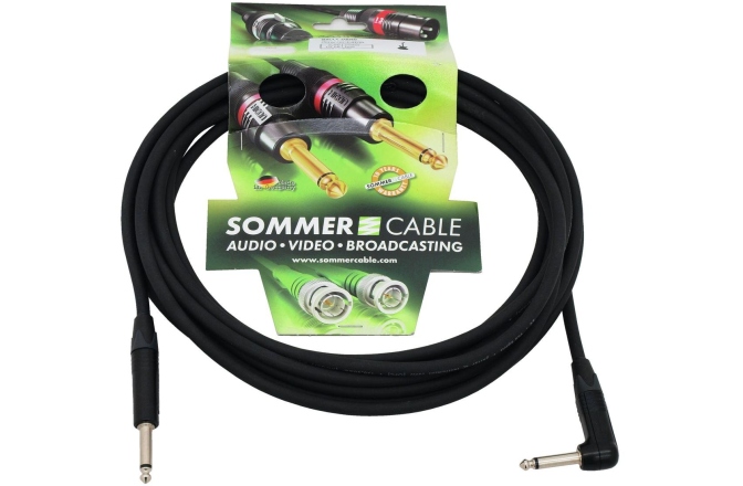 Cablu Jack Instrument Sommer Cable Jack 6.3 mono 1x 90° 6m bk Neutrik