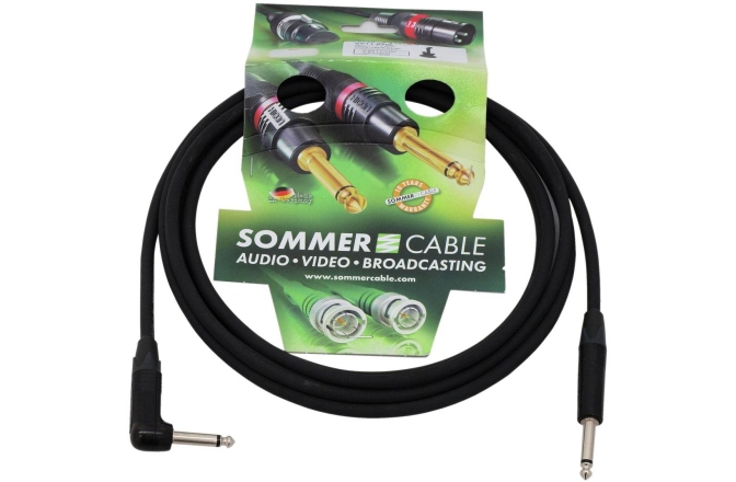 Cablu Jack Sommer Cable Jack 6.3 mono 1x 90° 3m bk Neutrik