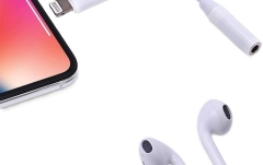 Cablu Lightning - Jack mic Well Adaptor Lightning tata - 3.5mm mama 10cm Well