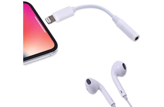 Cablu Lightning - Jack mic Well Adaptor Lightning tata - 3.5mm mama 10cm Well