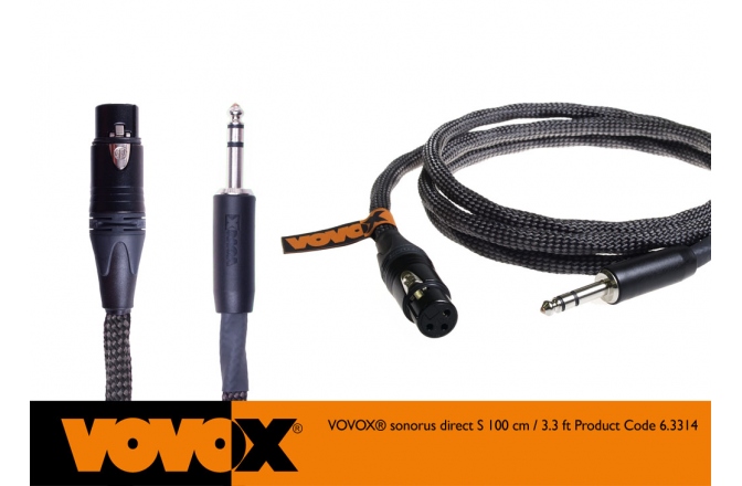 Cablu microfon de înaltă calitate Vovox Sonorus Direct S XLRf-TRS 100