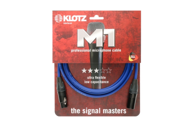 Cablu microfon profesional Klotz M1 professional microphone cable with XLR 3p F/M black by Neutrik® - 15 m