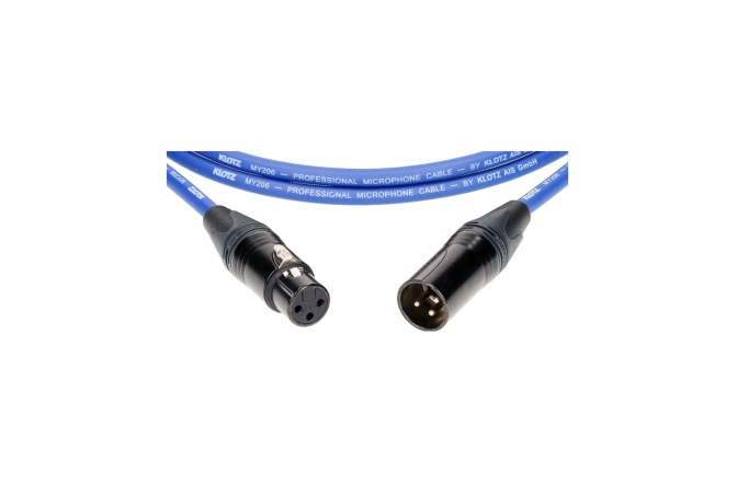 Cablu microfon profesional Klotz M1 professional microphone cable with XLR 3p F/M black by Neutrik® - 2 m