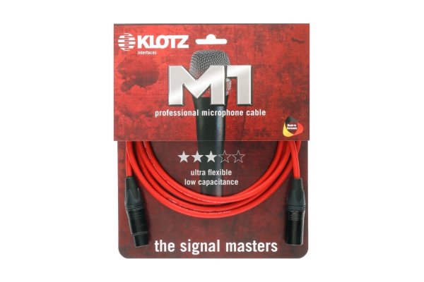 M1 professional microphone cable with XLR 3p F/M black by Neutrik® - 3 m