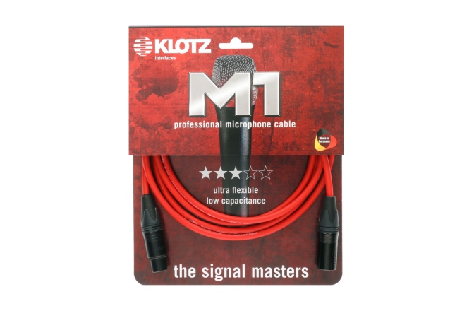 Cablu microfon profesional Klotz M1 professional microphone cable with XLR 3p F/M black by Neutrik® - 3 m