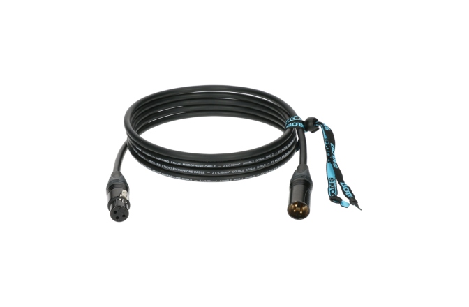 Cablu microfon profesional Klotz M5 supreme microphone cable with double shielding and XLR by Neutrik - cable carrier - 1.5 m