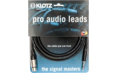 Cablu microfon profesional Klotz professional analog audio cable - balancedwith female XLR by KLOTZ to balanced jack plug - 0.3 m