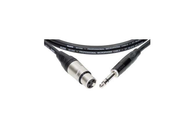 Cablu microfon profesional Klotz professional analog audio cable - balancedwith female XLR by KLOTZ to balanced jack plug - 1m