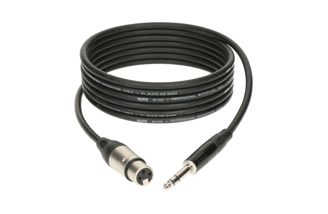 Cablu microfon profesional Klotz professional analog audio cable - balancedwith female XLR by KLOTZ to balanced jack plug - 2 m