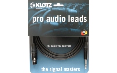 Cablu microfon profesional Klotz professional analog audio cable - balancedwith female XLR by Neutrik® to balanced jack plug - 7.5 m