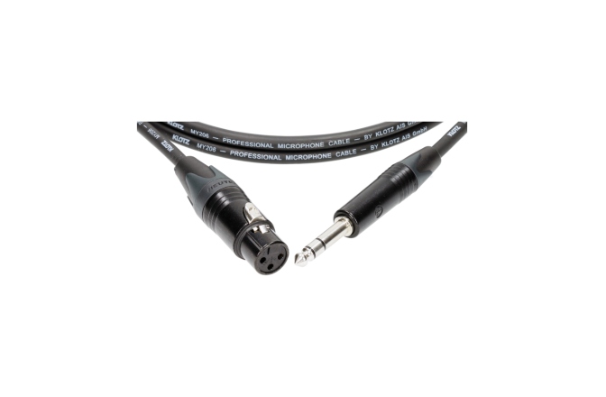 Cablu microfon profesional Klotz professional analog audio cable - balancedwith female XLR by Neutrik® to balanced jack plug - 7.5 m