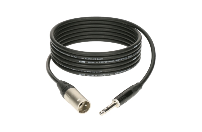 Cablu microfon profesional Klotz professional analog audio cable - balancedwith male XLR by KLOTZ to balanced jack plug - 0.6 m