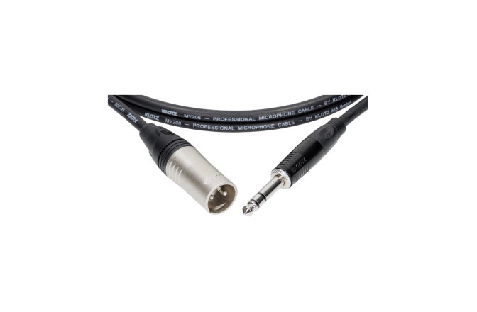 Cablu microfon profesional Klotz professional analog audio cable - balancedwith male XLR by KLOTZ to balanced jack plug - 0.6 m