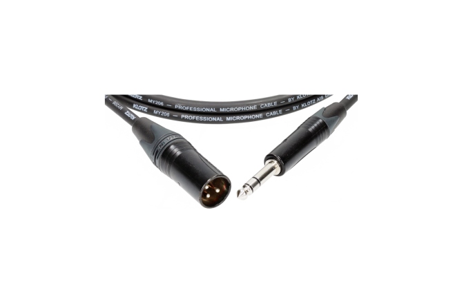 Cablu microfon profesional Klotz professional analog audio cable - balancedwith male XLR by Neutrik® to balanced jack plug - 5 m