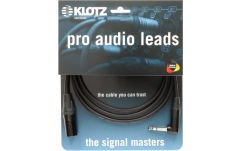 Cablu microfon profesional Klotz professional analog audio cable - balancedwith male XLR by Neutrik® to balanced jack plug angled - 2 m