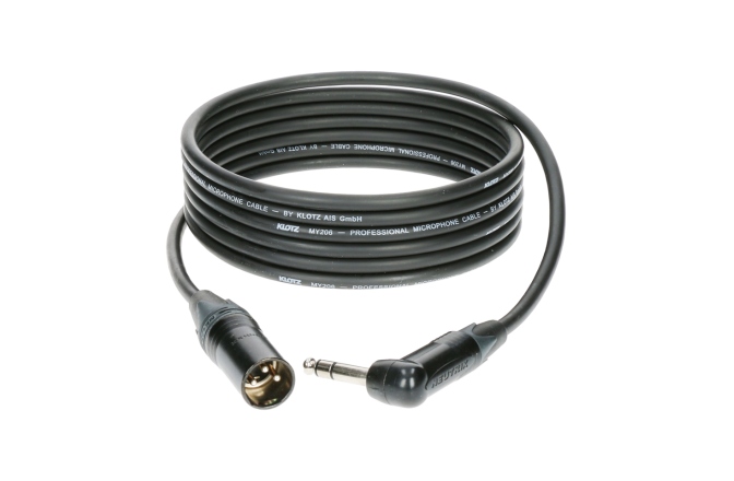 Cablu microfon profesional Klotz professional analog audio cable - balancedwith male XLR by Neutrik® to balanced jack plug angled - 5 m