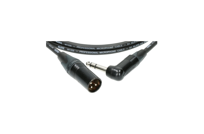 Cablu microfon profesional Klotz professional analog audio cable - balancedwith male XLR by Neutrik® to balanced jack plug angled - 5 m