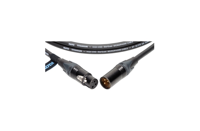 Cablu microfon profesional Klotz TITANIUM StarQuad microphone cableXLR with gold contacts by Neutrik® - cable carrier - 5 m