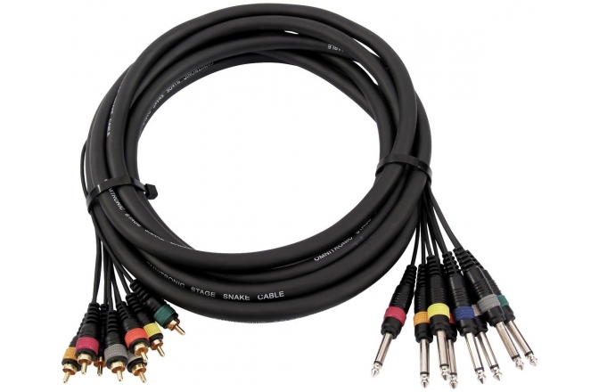 Cablu multicore Omnitronic Snake cable 8xRCA/8xJack mono 15m