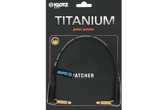 Cablu patch chitară Klotz supreme TITANIUM patch cable with angled jacks - 0.6 m