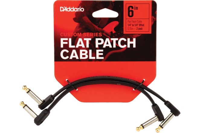 Cablu Patch Daddario Flat Patch Cable 6in Offset Right Angle Twin PK