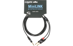 Cablu patch echilibrat Klotz MiniLink PRO Y cable - insertTRS 6.3 mm - 2x TS 6.3 mm - 0.9 m