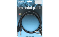 Cablu patch profesional Klotz unbalanced pro patch cablestraight / angled -  pancake / jack plug - 0.3 m - flat jack plug, nickel-plated (pancake) - gold tip