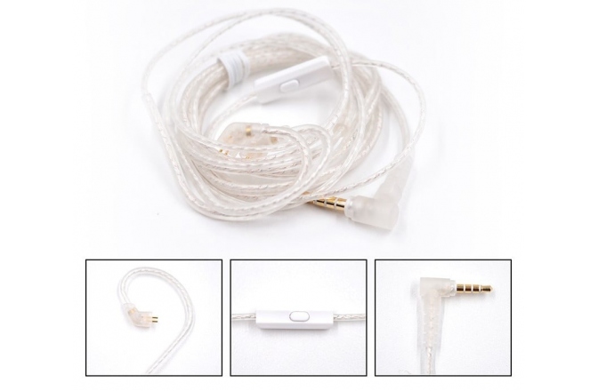 Cablu pentru casti in-ear KZ Acoustics. KZ Acoustics Silver Cable B PIN MIC