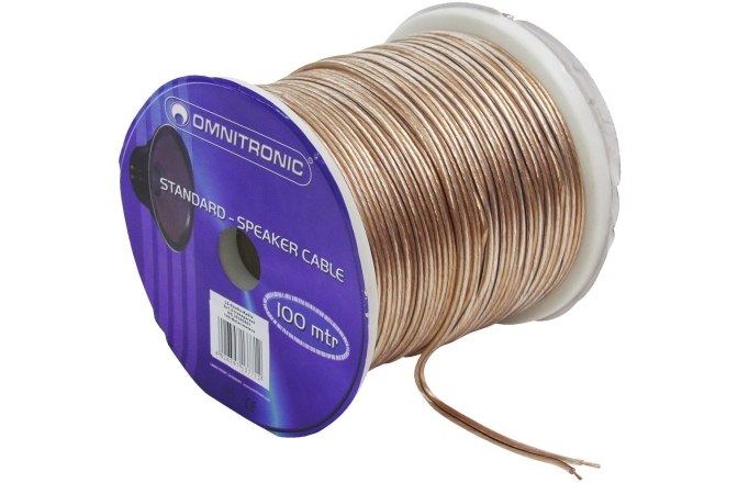 Cablu pentru difuzoare pasive Omnitronic Speaker Cable 215 Clear