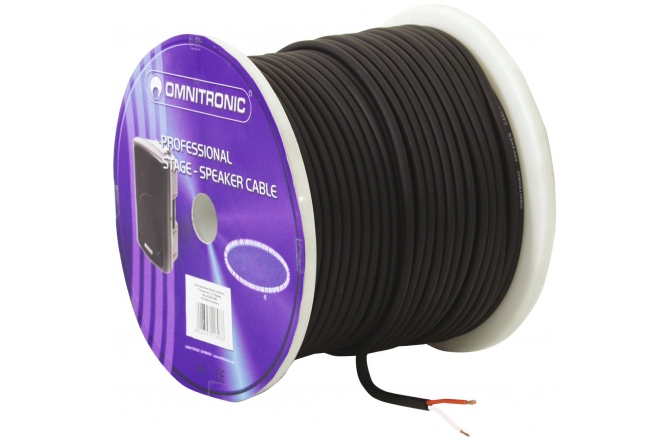 Cablu pentru difuzoare pasive Omnitronic Speaker cable 2x1.5 bk durable