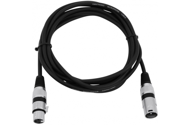 Cablu pentru microfon Omnitronic XLR cable 3pin 0.5m bk