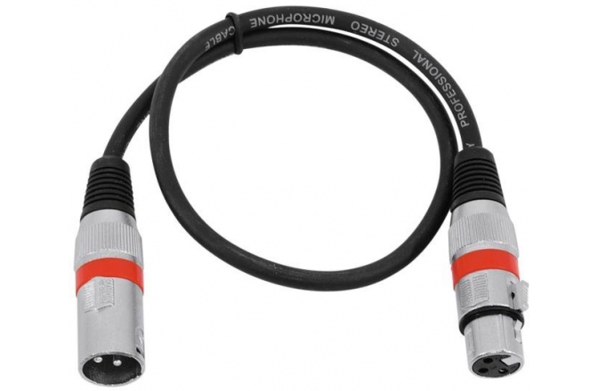 Cablu pentru microfon Omnitronic XLR cable 3pin 0.5m bk/rd