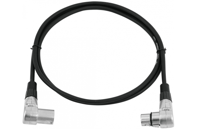 Cablu pentru microfon Omnitronic XLR cable 3pin 1.5m 90° bk