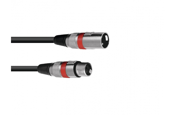 Cablu pentru microfon Omnitronic XLR cable 3pin 1.5m bk/rd
