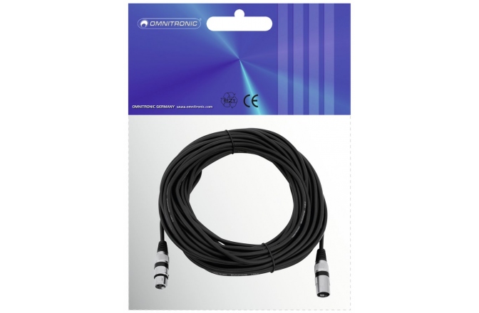 Cablu pentru microfon Omnitronic XLR cable 3pin 20m bk