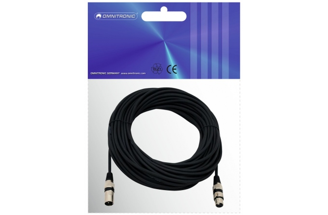 Cablu pentru microfon Omnitronic XLR cable 3pin 25m bk