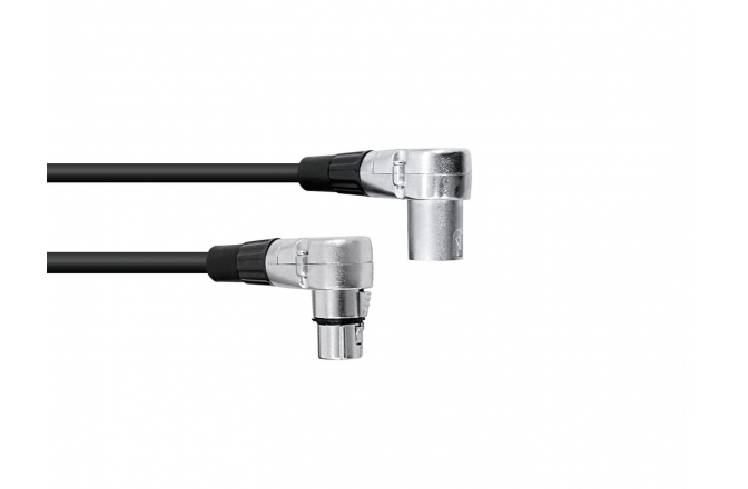 Cablu pentru microfon Omnitronic XLR cable 3pin 3m 90° bk