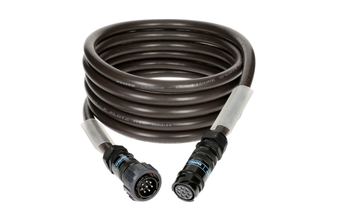 Cablu prelungitor robust Klotz 8x 4.0 mm² speaker extension eXtreme PVCPA-COM® 8p F/M - M with ring - 2x transparent - 5 m