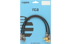 Cablu RCA dublu ecranat Klotz supreme RCA cable with angled RCA plugsgold-plated contacts - 0.3 m - 2 pieces (1 blister)