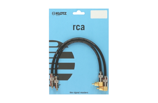 Cablu RCA dublu ecranat Klotz supreme RCA cable with angled RCA plugsgold-plated contacts - 0.3 m - 2 pieces (1 blister)