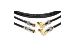 Cablu RCA dublu ecranat Klotz supreme RCA cable with angled RCA plugsgold-plated contacts - 1.5 m - 2 pieces (1 blister)