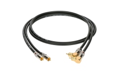 Cablu RCA dublu ecranat Klotz supreme RCA cable with angled RCA plugsgold-plated contacts - 5 m - 2 pieces (1 blister)