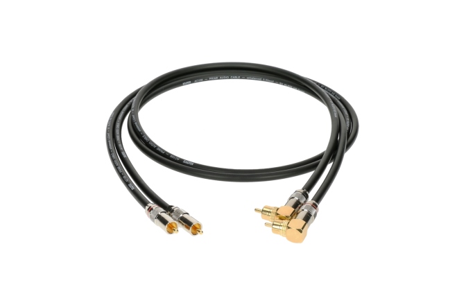 Cablu RCA dublu ecranat Klotz supreme RCA cable with angled RCA plugsgold-plated contacts - 5 m - 2 pieces (1 blister)
