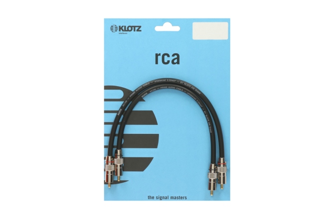 Cablu RCA dublu ecranat Klotz supreme RCA cable with solid chrom RCA plugsgold-plated contacts - 0.3 m - 2 pieces (1 blister)