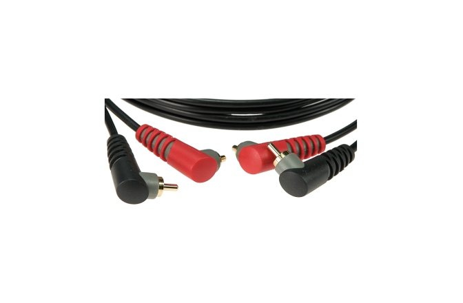 Cablu RCA durabil Klotz pro stereo twin cable with angled rca plugsgold-plated contacts - 3 m