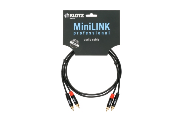 MiniLink Pro stereo twin cable with gold-plated metal rca plugs - 0.6 m MiniLink Pro stereo twin cable with gold-plated metal rca plugs - 0.6 m