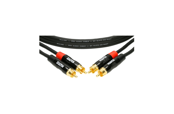 Cablu RCA profesional Klotz MiniLink Pro stereo twin cable with gold-plated metal rca plugs - 6m
